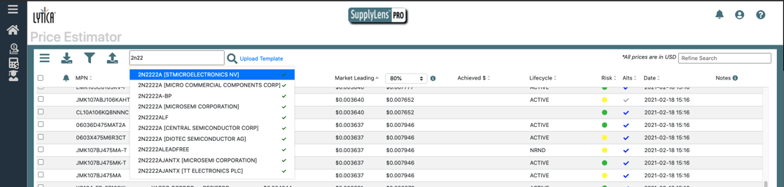 MPN Search with Pricing